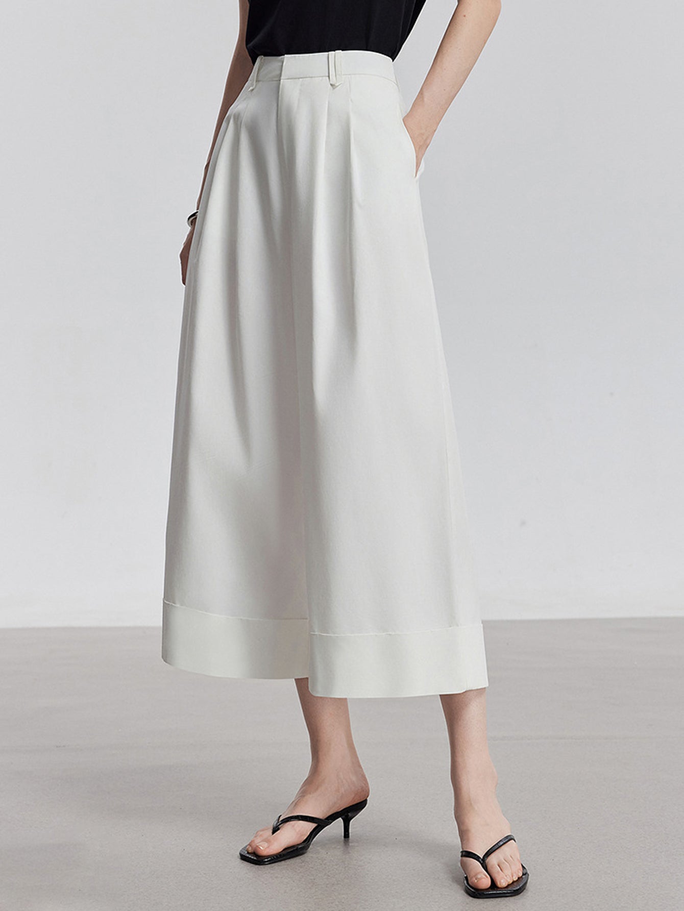 High Waisted Wide Leg Minimalist Pants