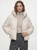 Cozy Hooded Cream Puffer Jacket