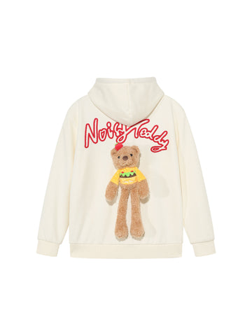 Cute Teddy Bear Graphic Hooded Jacket