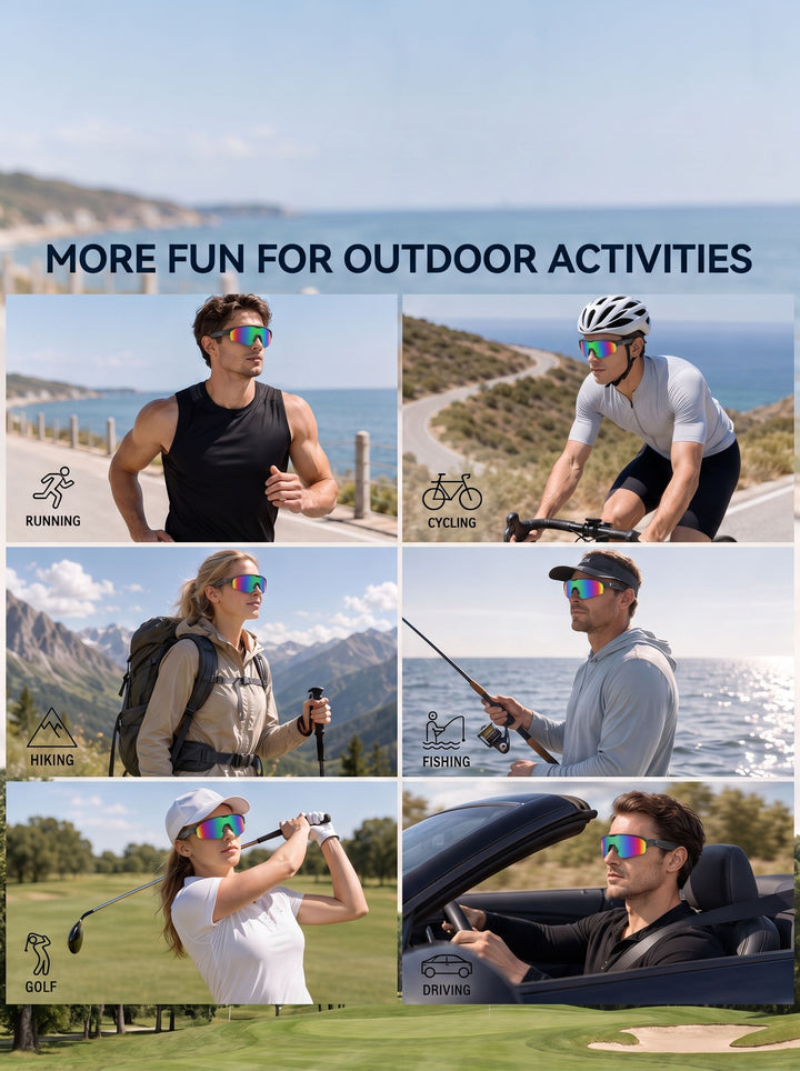 Polarized Wrap Around Sport Sunglasses