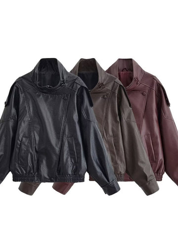 Oversized Vintage Faux Leather Jacket
