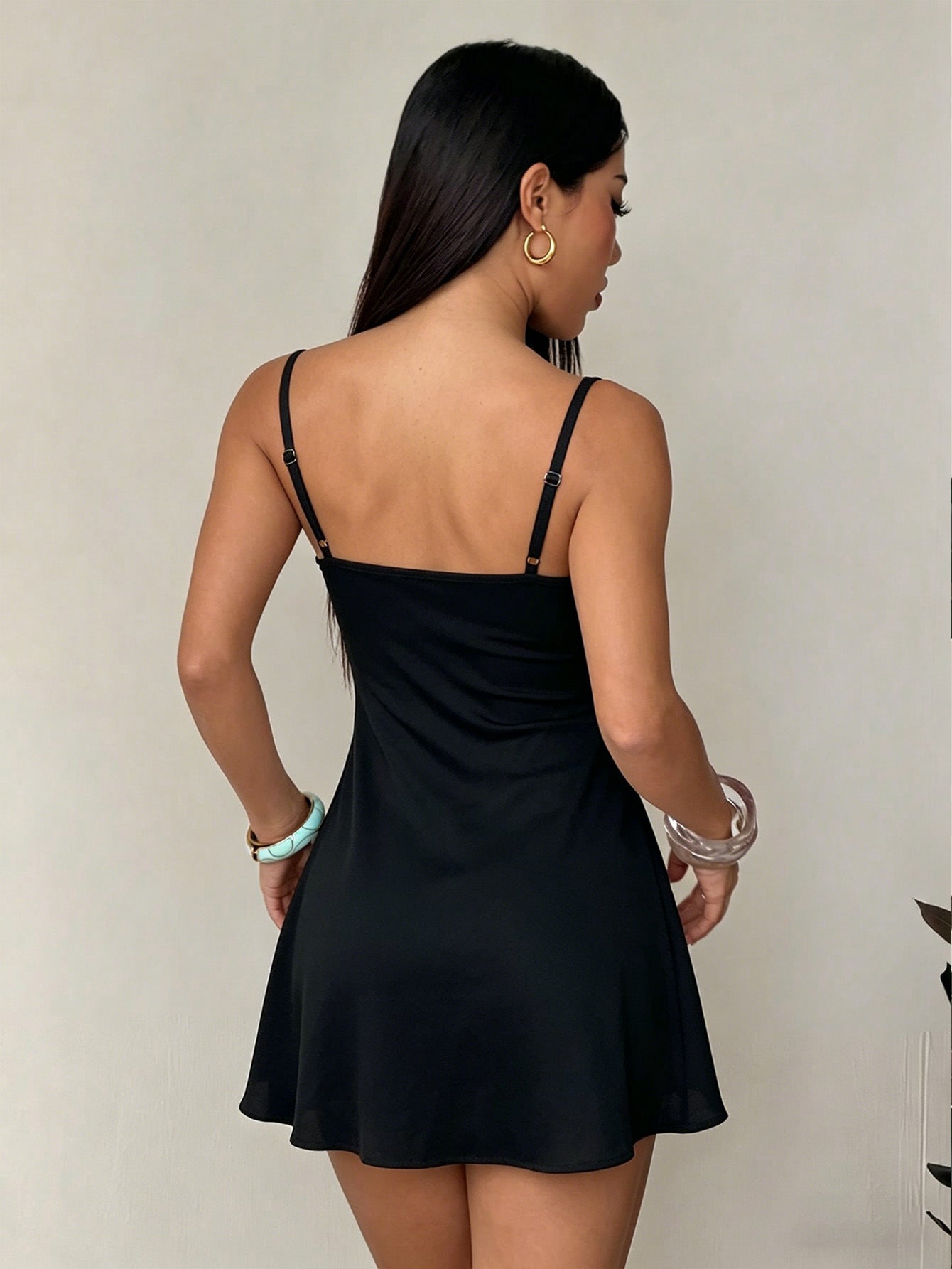 Satin Tie Front Mini Dress
