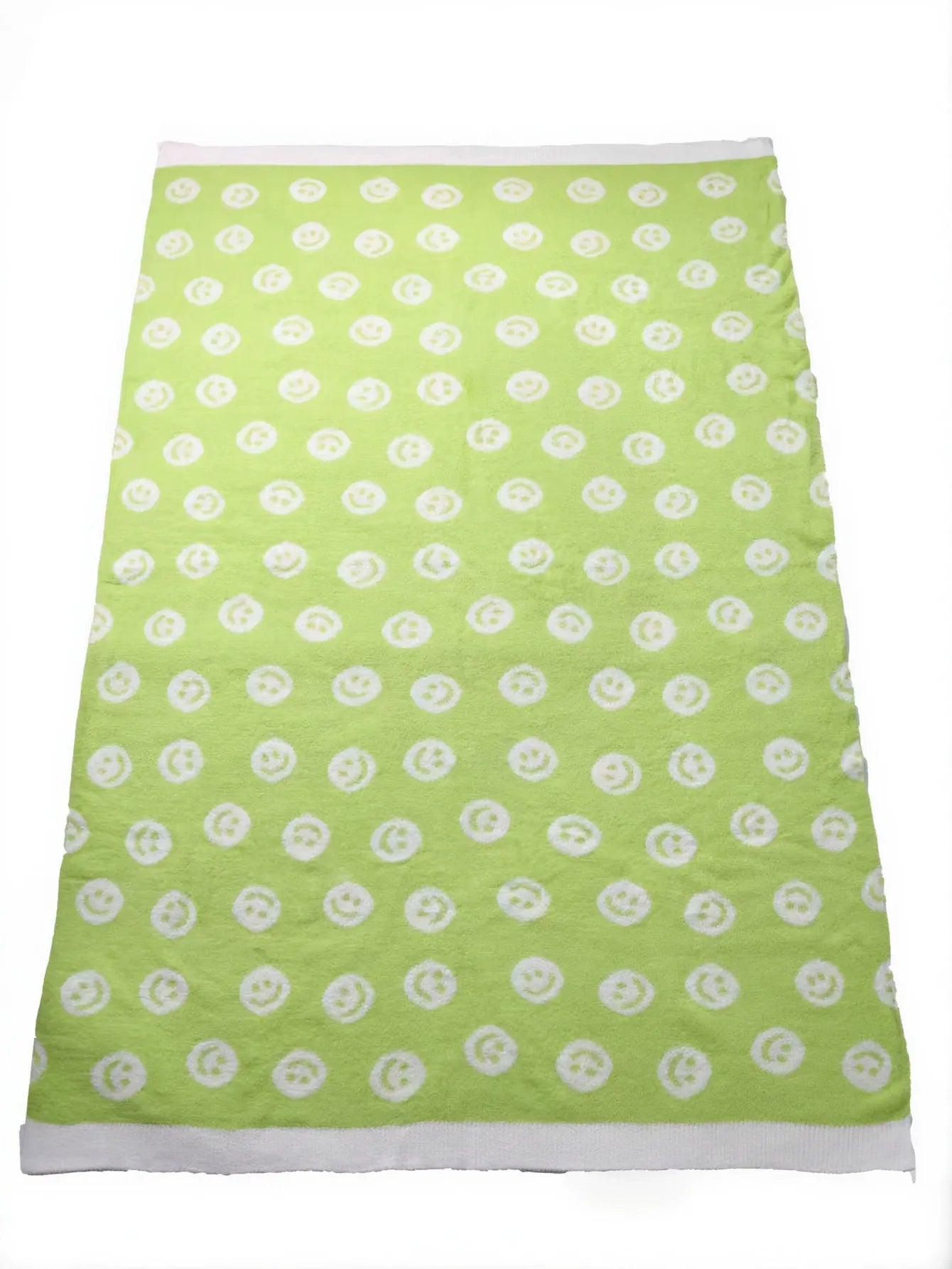 Soft Cozy Pink Smiley Face Throw Blanket