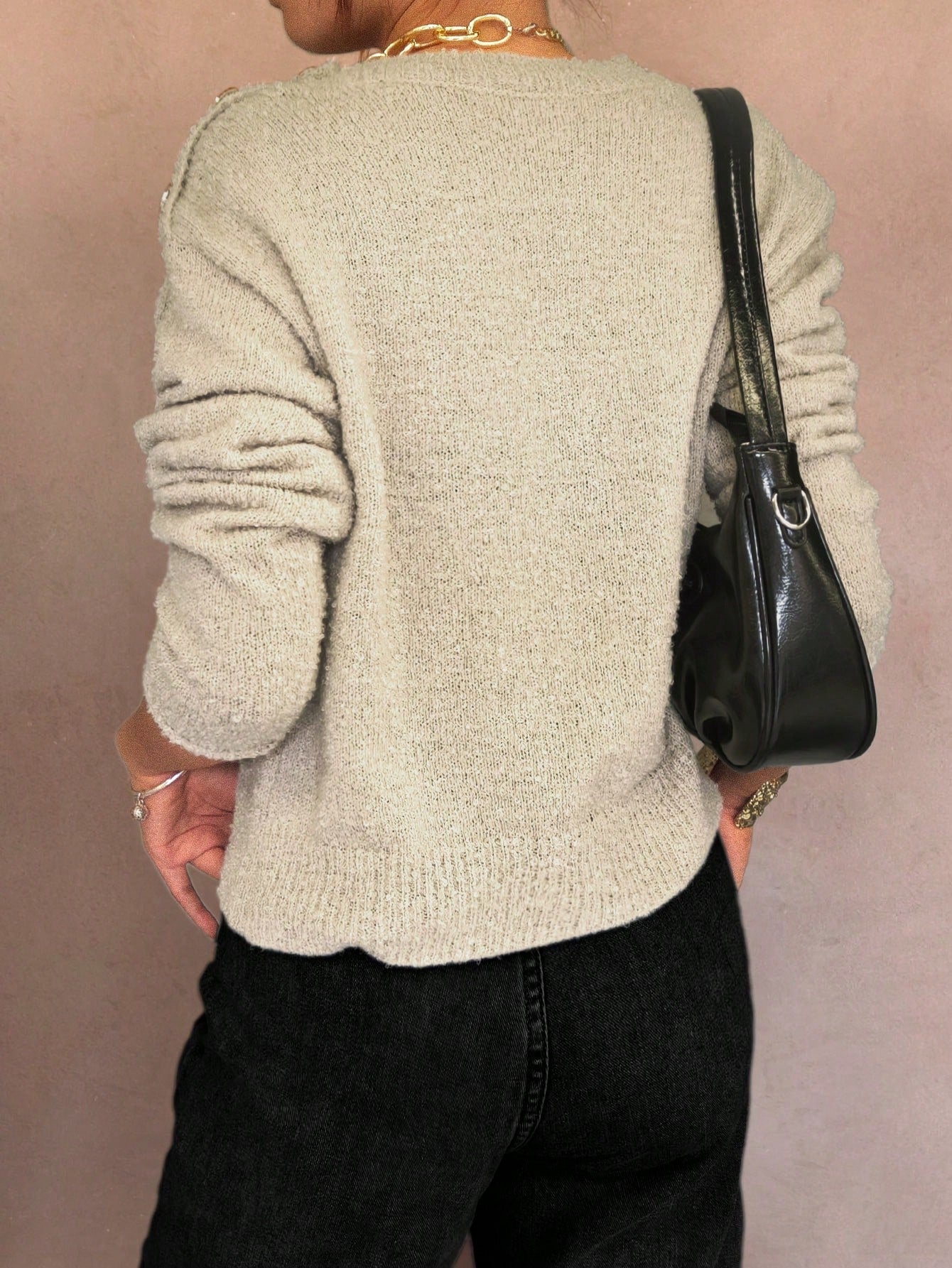 Cozy Oversized Crewneck Knit Sweater