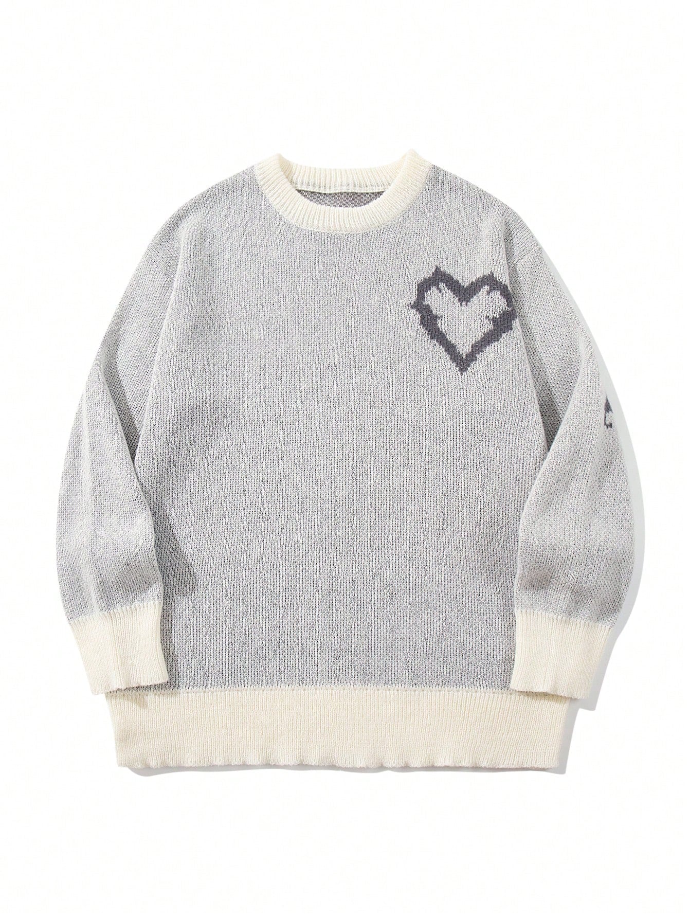 Oversized Heart Graphic Knit Sweater
