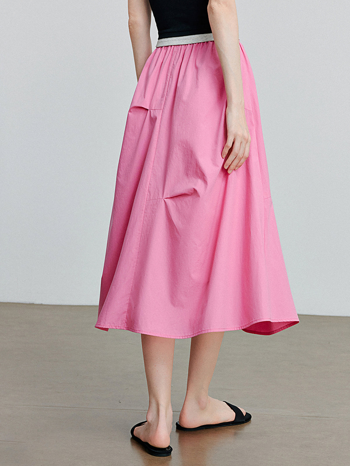 High-Waisted Draped Modern Maxi Skirt