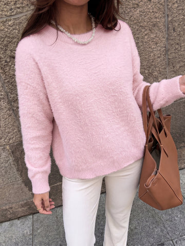 Cozy Fuzzy Off Shoulder Pullover Sweater