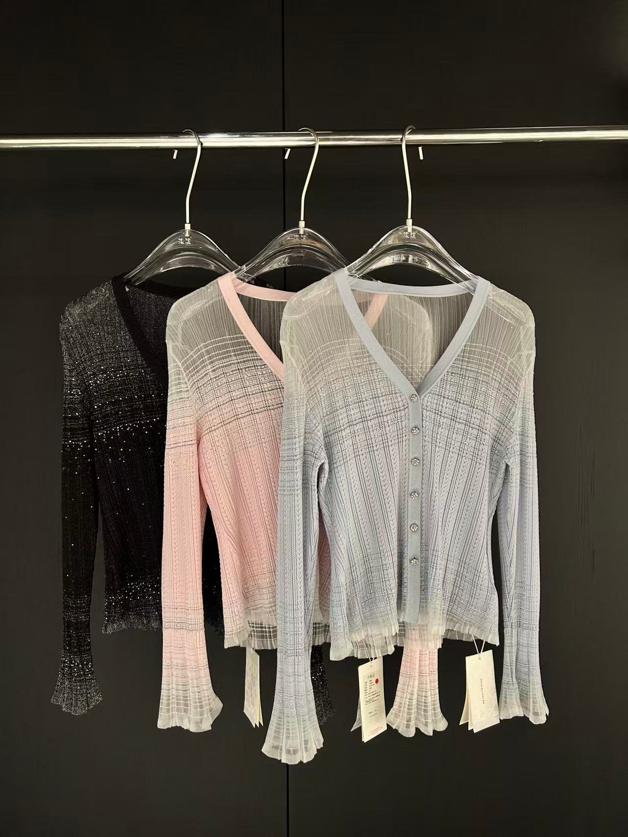 Sheer Shimmer Lightweight Cardigan Sweater