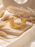 Chunky Gold Braided Cuff Bracelet