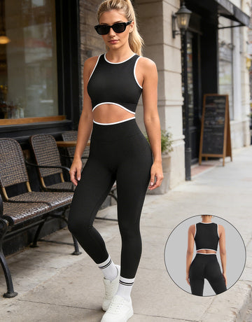 Seamless Cutout Crop Legging Set