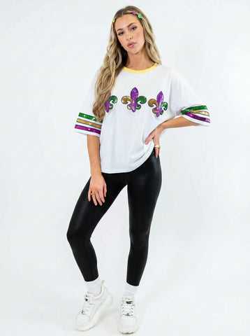 Glitter Embroidered Short Sleeve T-Shirt