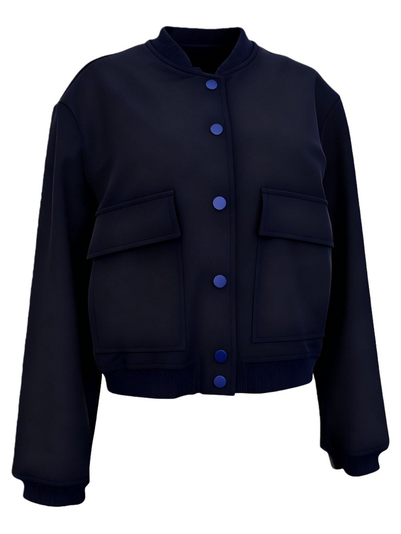 Casual Button Up Utility Bomber Jacket