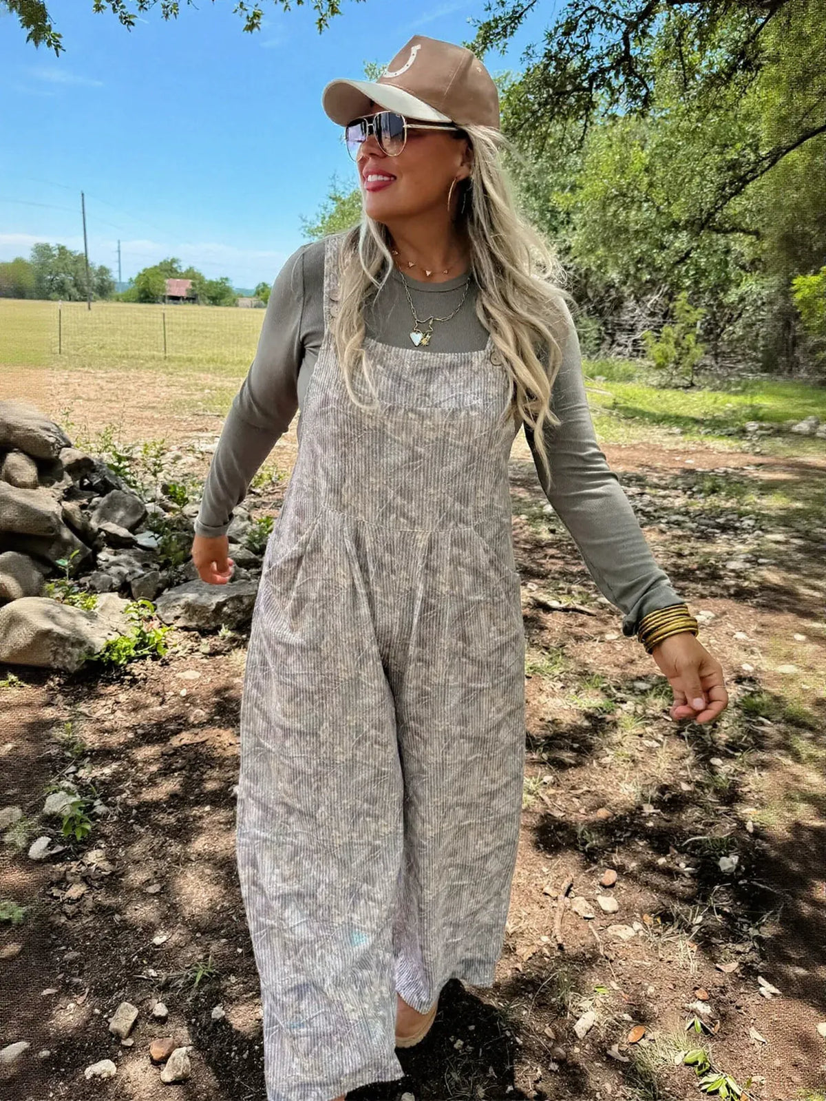 Casual Corduroy Wide Leg Jumpsuit