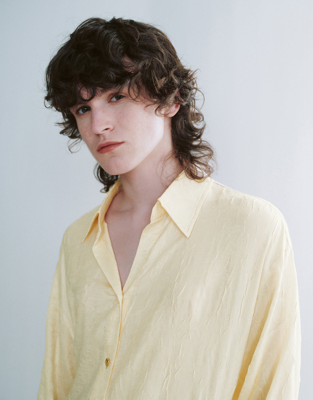 Urban Revivo Textured Button Up Straight Shirt-Beige
