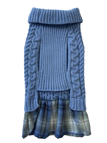 Cozy Cable Knit Dog Sweater Dress