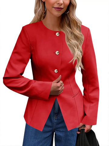 Tailored Slim Fit Button Blazer Jacket