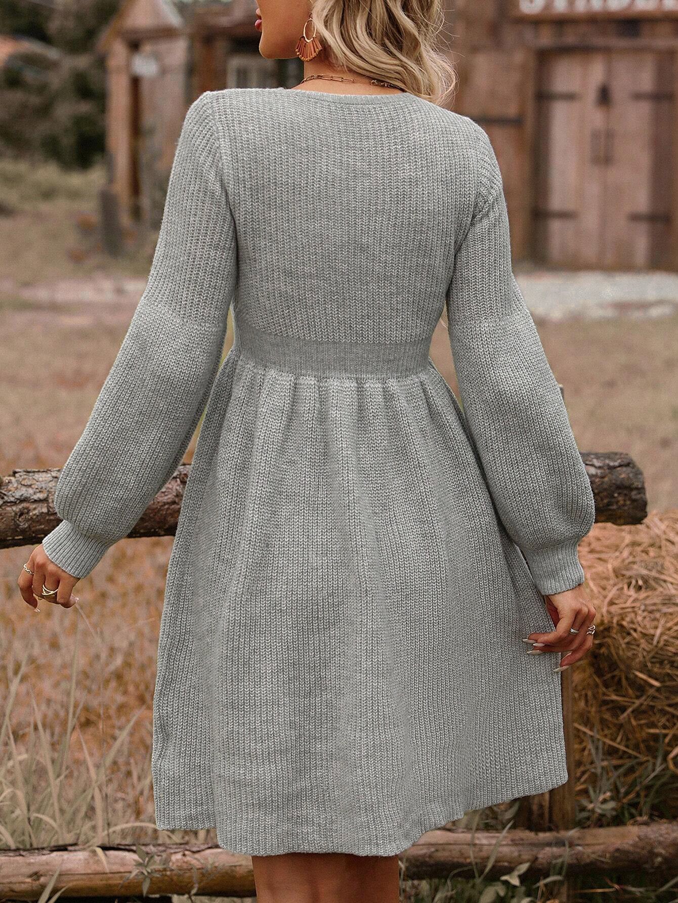 Cozy Cable Knit Sweater Dress