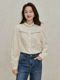 Embroidered Cotton Jacquard Button Down Shirt