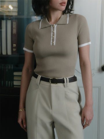 Short Sleeve Single-Breasted Casual Polo Shirt