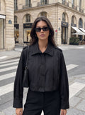 Oversized Pleated Button Down Jacket