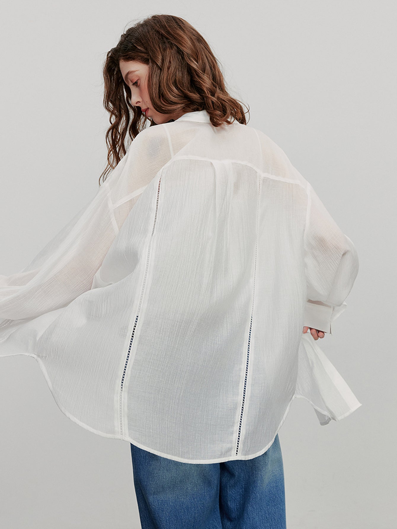 Lightweight Sheer Oversized Casual Shirt