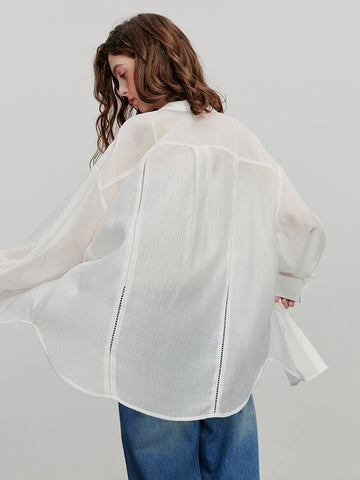 Lightweight Sheer Oversized Casual Shirt