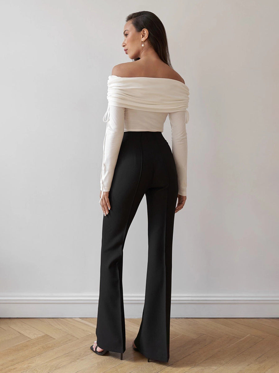 Ruched Off The Shoulder Longsleeve Top
