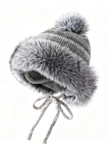 Cozy Faux Fur Trim Winter Hat