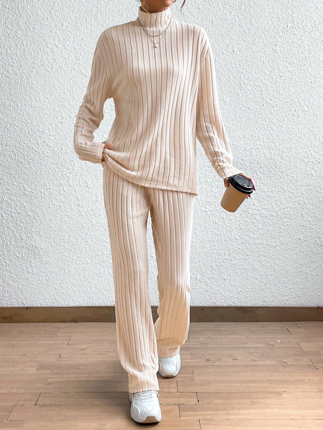 Cozy Ribbed Mock Neck Pants Set