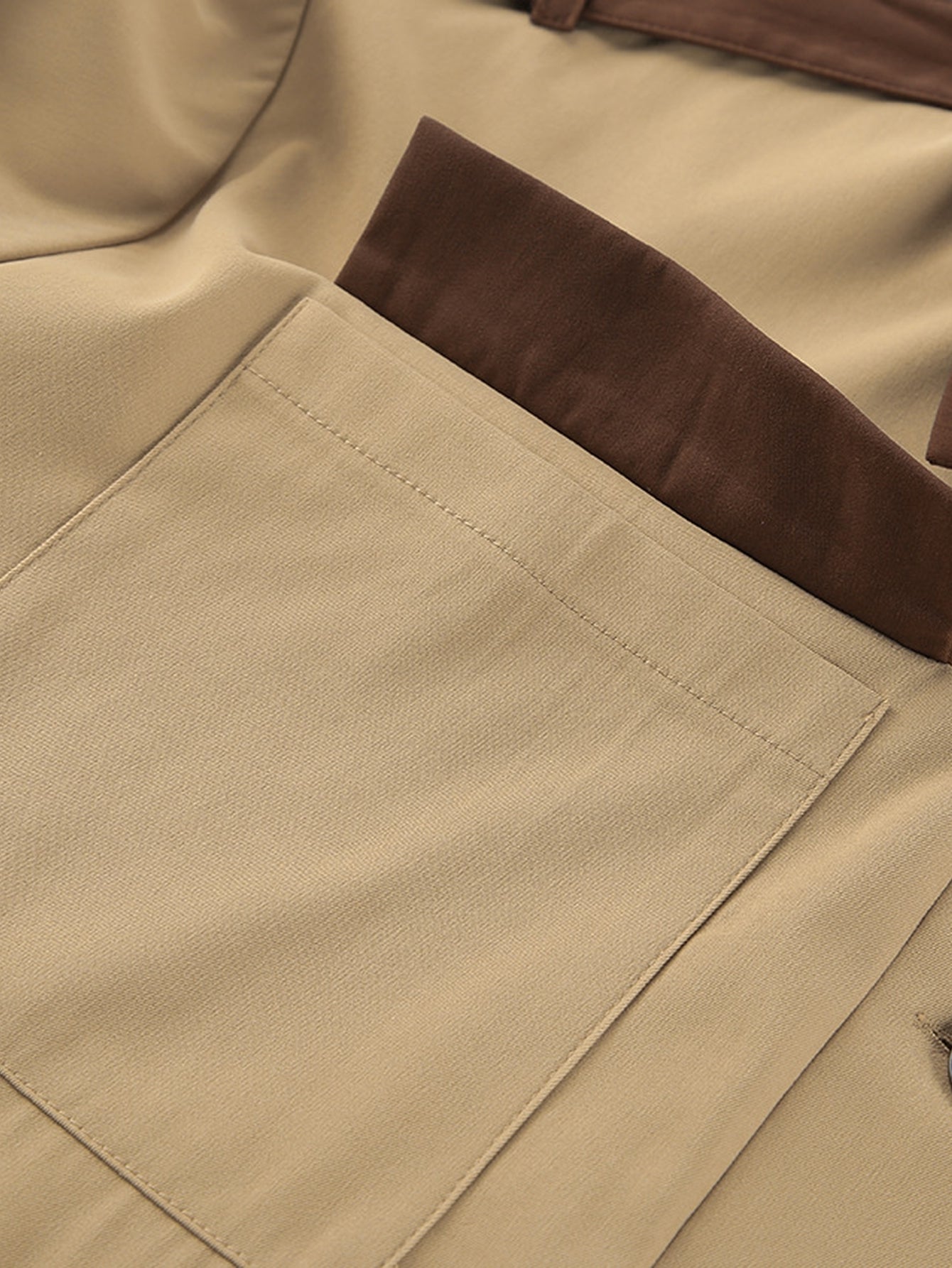 Oversized Colorblock Utility Trench Coat