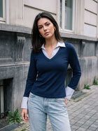 Layered Look V Neck T Shirt