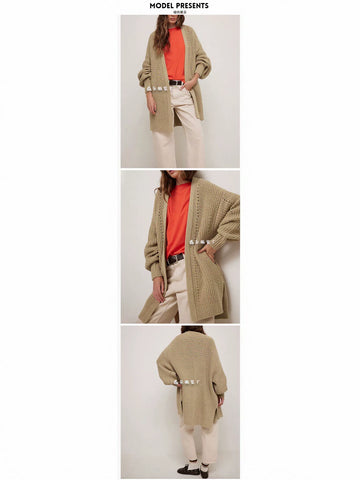 Chunky Oversized Knit Open Cardigan