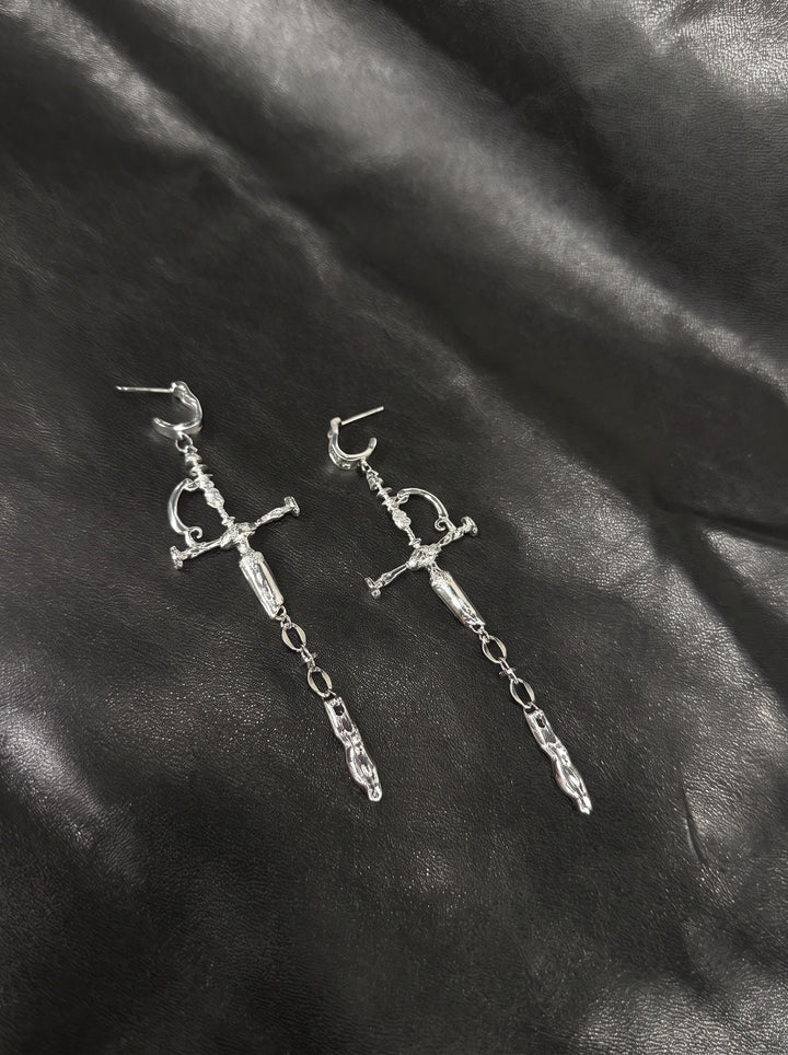 Edgy Gothic Sword Dangle Earrings