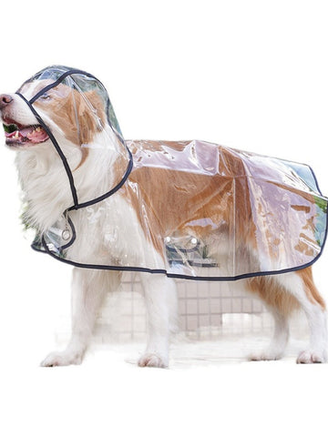 Clear Waterproof Hooded Dog Raincoat