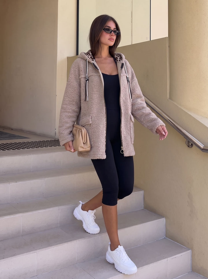 Cozy Leopard Lined Teddy Jacket
