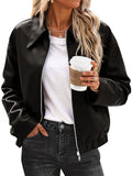 Oversized Zip Up Faux Leather Jacket