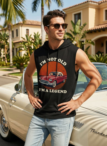 Vintage Graphic Hooded Muscle Tank Top