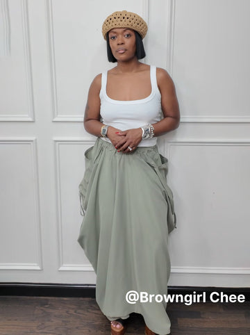 Boho Flowy Cotton Maxi Skirt