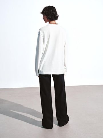 Urban Revivo Printed Long Sleeve T-Shirts-White