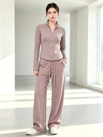 Soft Slimming Full Zip Pant Set