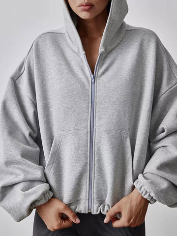 Oversized Boxy Zip Up Hoodie