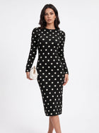 Elegant Polka Dot Knit Sweater Dress