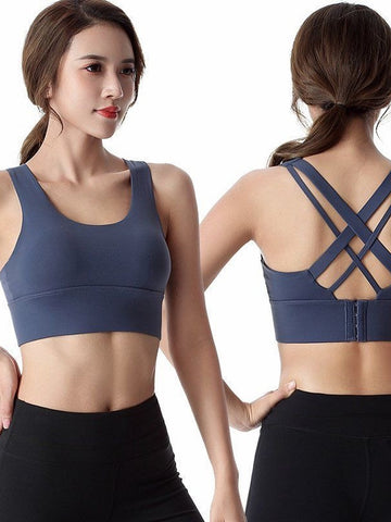 Crisscross Back Padded Sports Bra