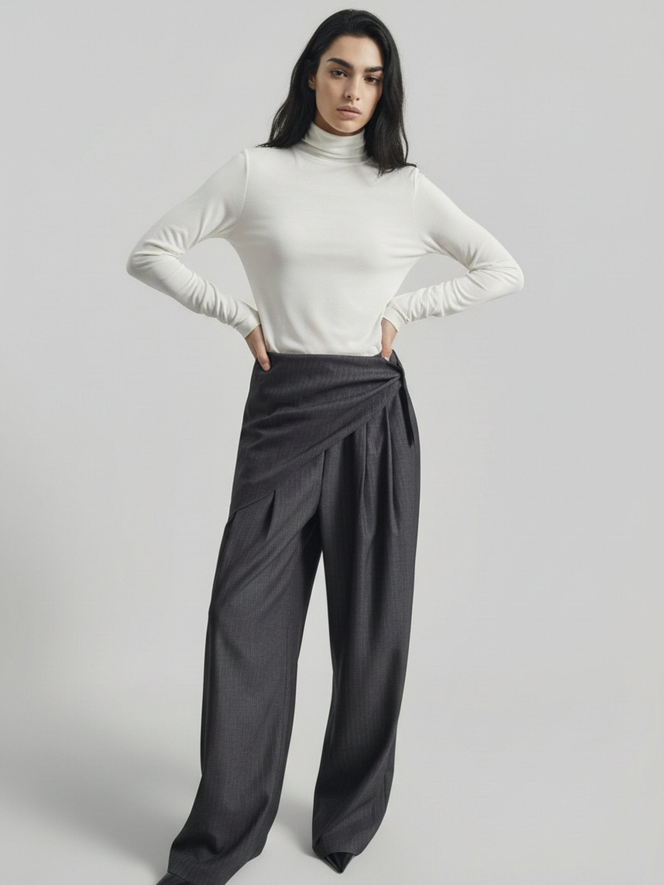SAÏA Turtleneck Slim Fit Minimalist Top-Multicolor