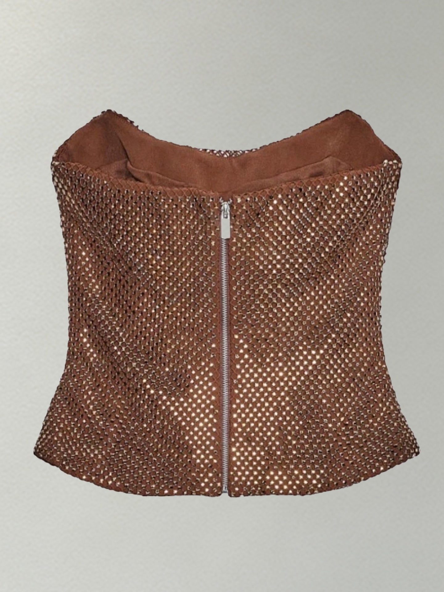 Sparkly Rhinestone Cowl Neck Skirt Set