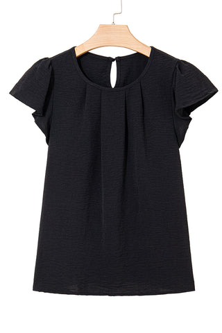 Ruffle Sleeve Textured Blouse