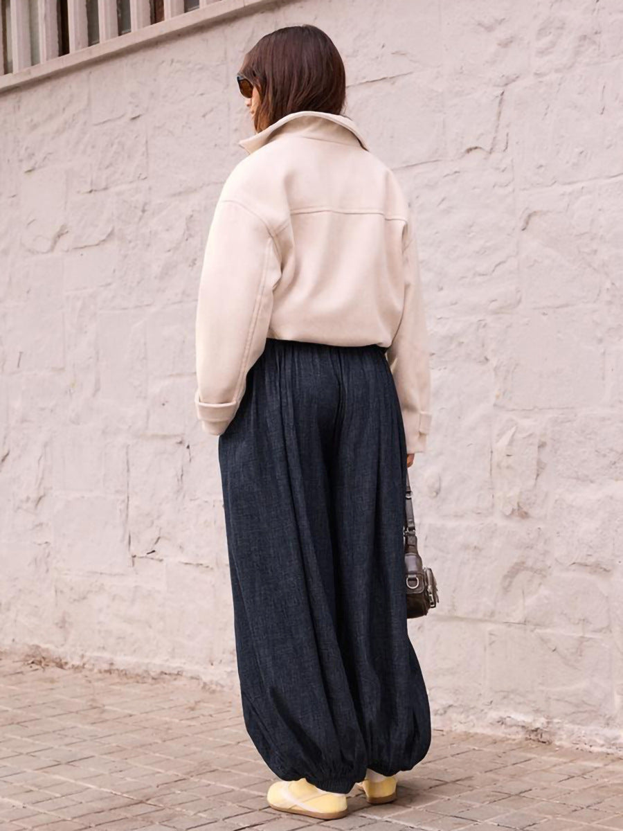 High Waisted Loose Denim Pants