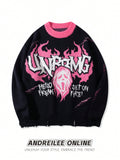 Distressed Graphic Grunge Oversized Sweater