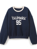 Oversized Graphic California Print Crewneck Sweatshirt