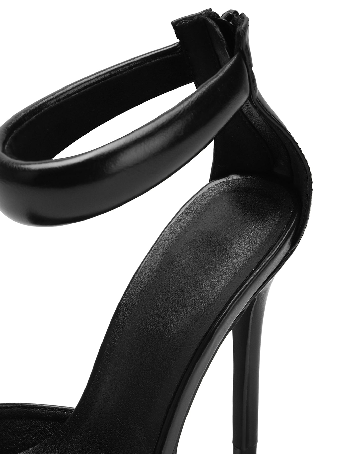 Padded Ankle Strap Pointed Heels